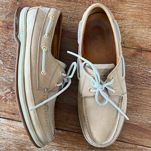 Sperry Men’s Gold Cup Top Sider Leather Boat Shoes Tan Memory Foam Vibram 10.5M
